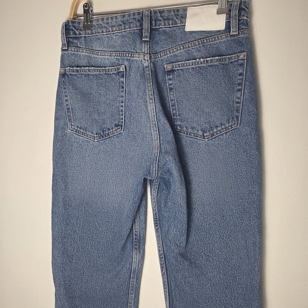 Zara High Rise Raw Hem Jeans - Picture 6 of 7